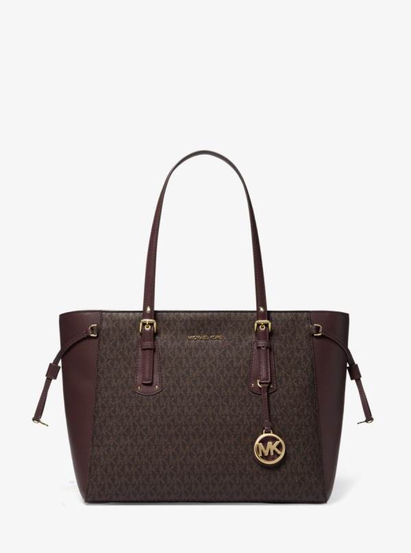 Damske Prenosná Taška Michael Kors Voyager Medium Logo Bordove - Kabelky Michael Kors Nejlevnejsi | DGMSU-6721